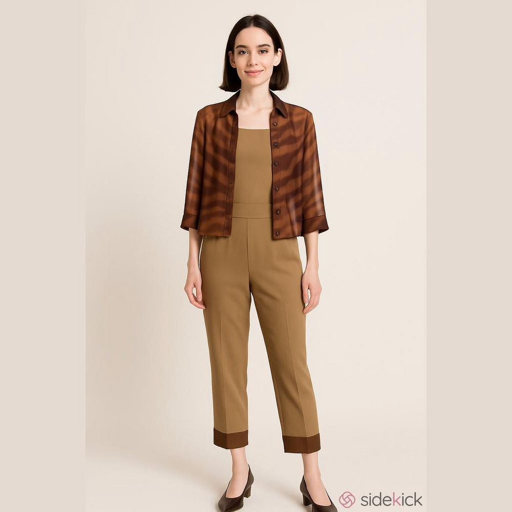 Collin Creek 3 piece Crop Pant Suit VGUC Made USA 4